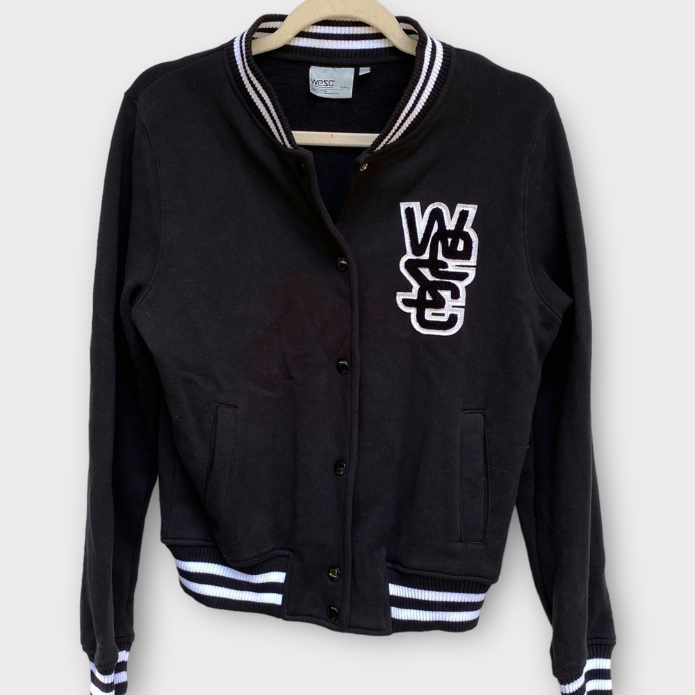 WeSC "We are the Superlative Conspiracy" Varsity Letterman Jacket Navy White M
